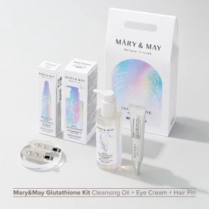 Mary&May – Glutathione PR Kit (Cleansing Oil 200ml + Eye Cream 30g + Hair Pin 2pcs)