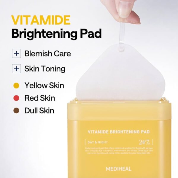 img_0826.jpeg Mediheal, Vitamide Brightening Pads 100pcs مسحات ميدهيل فيتامين سي للتفتيح وعلاج التصبغات