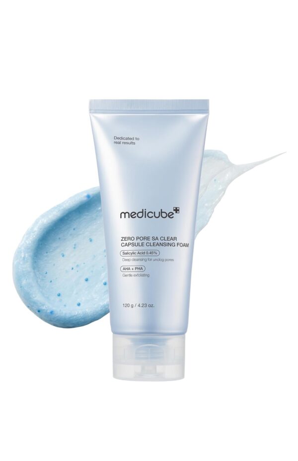 medicube Zero Pore Clear SA Blue Capsule Facial Cleanser for Skin Texture Blackhead & Pore Care  150g