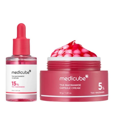 Medicube txa15% dark spot set  مجموعة ميديكيوب نياسيناميد وترانيكساميك لتصحيح
البقع الداكنة