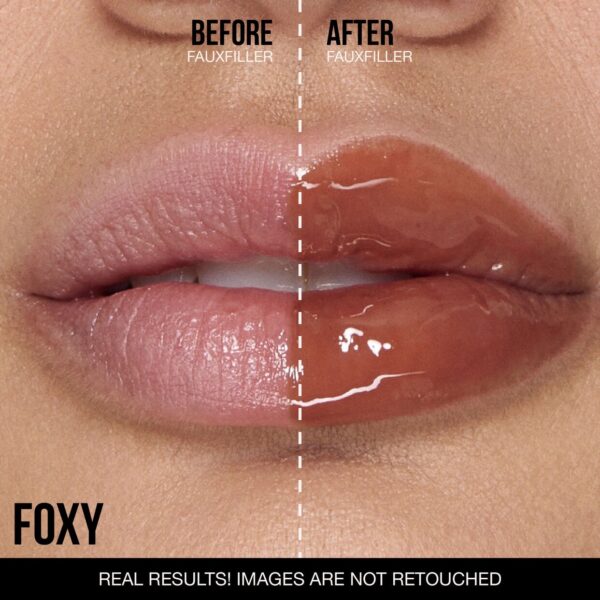 Huda Beauty FAUXFILLER Extra Shine Lip Gloss shade ( Foxy ) without box