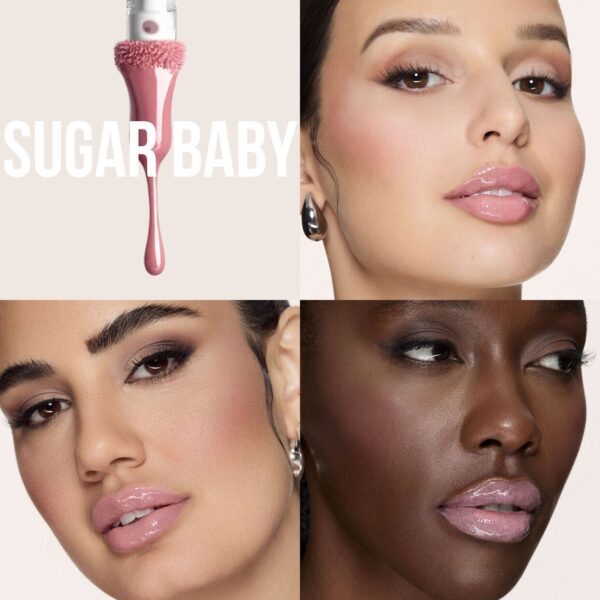 Huda Beauty FAUXFILLER Extra Shine Lip Gloss shade ( Sugar Baby )