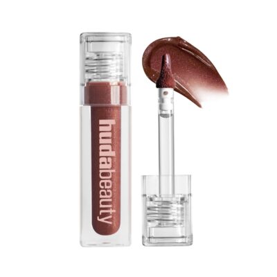 Huda Beauty Icy Nude FAUXFILLER Lip Gloss shade ( She Fire )
