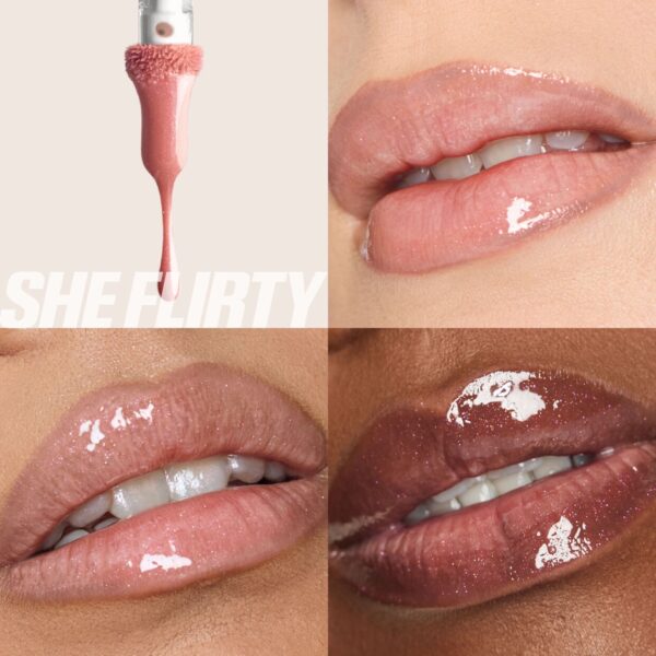 Huda Beauty Icy Nude FAUXFILLER Lip Gloss shade ( She Flirty )